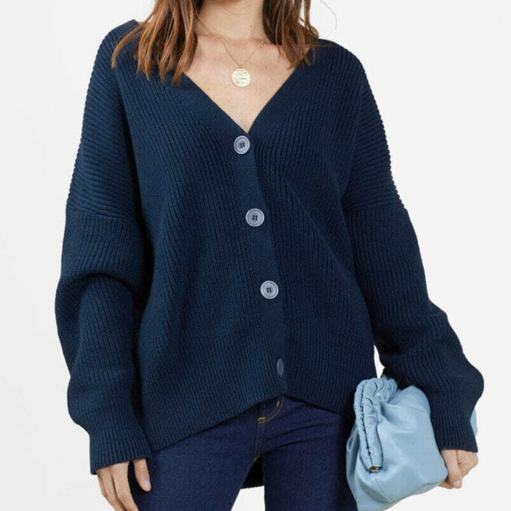 Outerknown Cabin Cardigan in Indigo